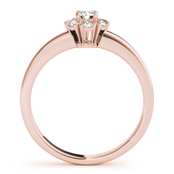 Graceful Cluster Ring Split Prongs Round Diamond Engagement Ring in 10K/14K gold and platinum with certified lab-grown or natural diamonds