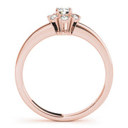 Graceful Cluster Ring Split Prongs Round Diamond Engagement Ring in 10K/14K gold and platinum with certified lab-grown or natural diamonds