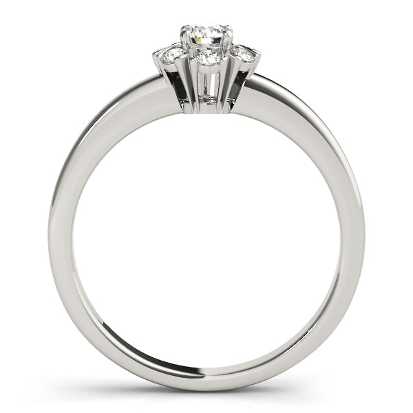 Graceful Cluster Ring Split Prongs Round Diamond Engagement Ring in 10K/14K gold and platinum with certified lab-grown or natural diamonds