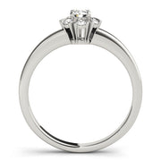 Graceful Cluster Ring Split Prongs Round Diamond Engagement Ring in 10K/14K gold and platinum with certified lab-grown or natural diamonds