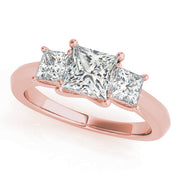 0.50-5.00ct Princess Diamond Trilogy Ring in 10K/14K gold and platinum with certified lab-grown or natural diamonds