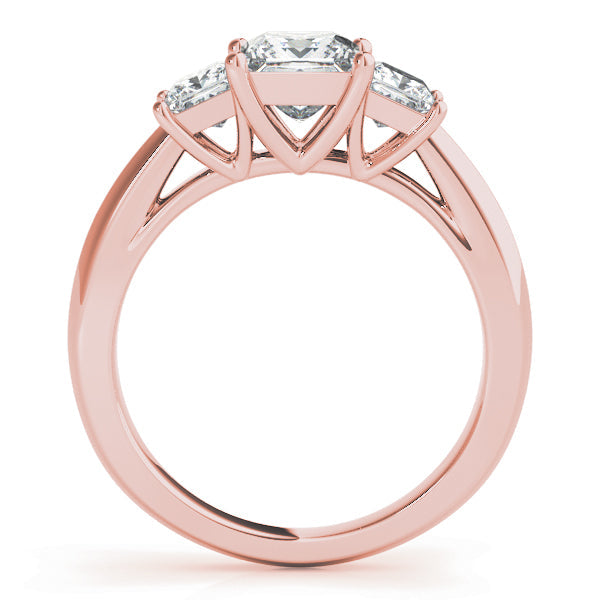 0.50-5.00ct Princess Diamond Trilogy Ring in 10K/14K gold and platinum with certified lab-grown or natural diamonds