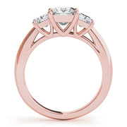 0.50-5.00ct Princess Diamond Trilogy Ring in 10K/14K gold and platinum with certified lab-grown or natural diamonds