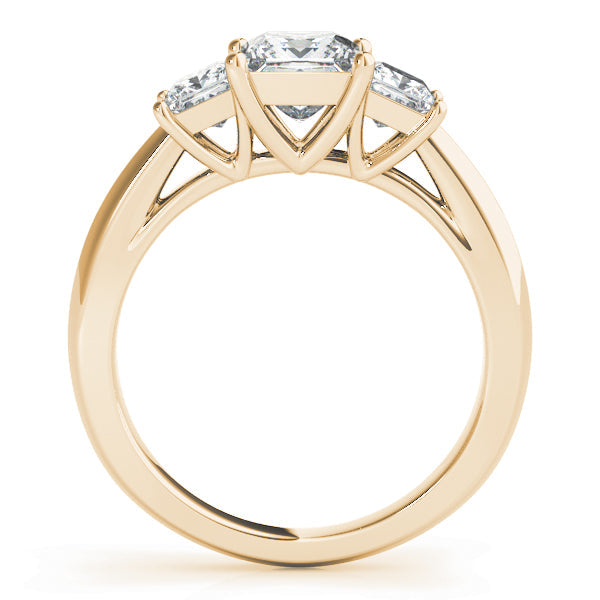 0.50-5.00ct Princess Diamond Trilogy Ring in 10K/14K gold and platinum with certified lab-grown or natural diamonds