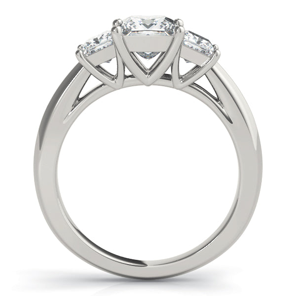 0.50-5.00ct Princess Diamond Trilogy Ring in 10K/14K gold and platinum with certified lab-grown or natural diamonds