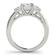0.50-5.00ct Princess Diamond Trilogy Ring in 10K/14K gold and platinum with certified lab-grown or natural diamonds