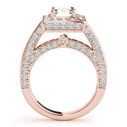 Radiant Halo Engagement Ring For Cut Emerald Diamond Engagement Ring in 10K/14K gold and platinum with certified lab-grown or natural diamonds