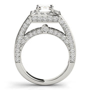 Radiant Halo Engagement Ring For Cut Emerald Diamond Engagement Ring in 10K/14K gold and platinum with certified lab-grown or natural diamonds