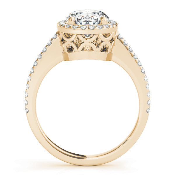 Brilliant Halo Oval Diamond Engagement Ring in 10K/14K gold and platinum with certified lab-grown or natural diamonds