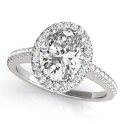 Brilliant Halo Oval Diamond Engagement Ring in 10K/14K gold and platinum with certified lab-grown or natural diamonds