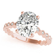 Brilliant Color Rings Oval Diamond Engagement Ring in 10K/14K gold and platinum with certified lab-grown or natural diamonds
