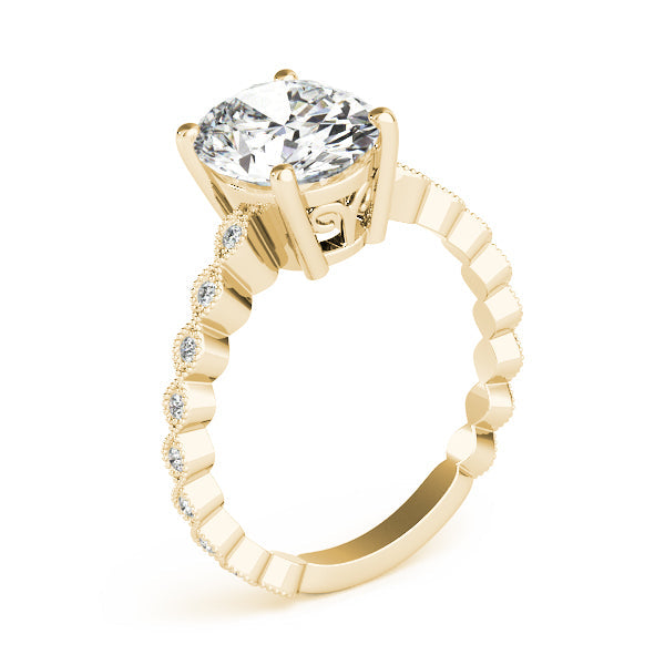 Brilliant Color Rings Oval Diamond Engagement Ring in 10K/14K gold and platinum with certified lab-grown or natural diamonds
