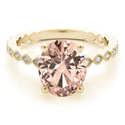 Brilliant Color Rings Oval Diamond Engagement Ring in 10K/14K gold and platinum with certified lab-grown or natural diamonds