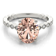 Brilliant Color Rings Oval Diamond Engagement Ring in 10K/14K gold and platinum with certified lab-grown or natural diamonds