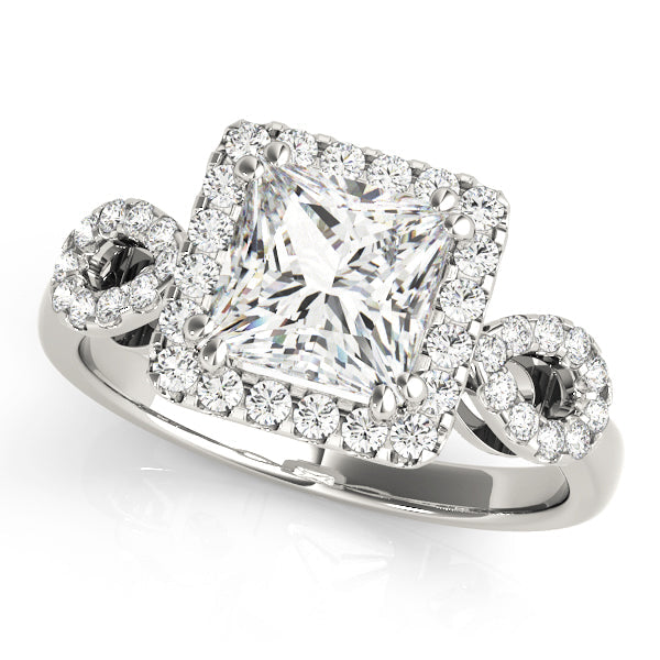 Enchanted Halo Princess Diamond Engagement Ring in 10K/14K gold and platinum with certified lab-grown or natural diamonds
