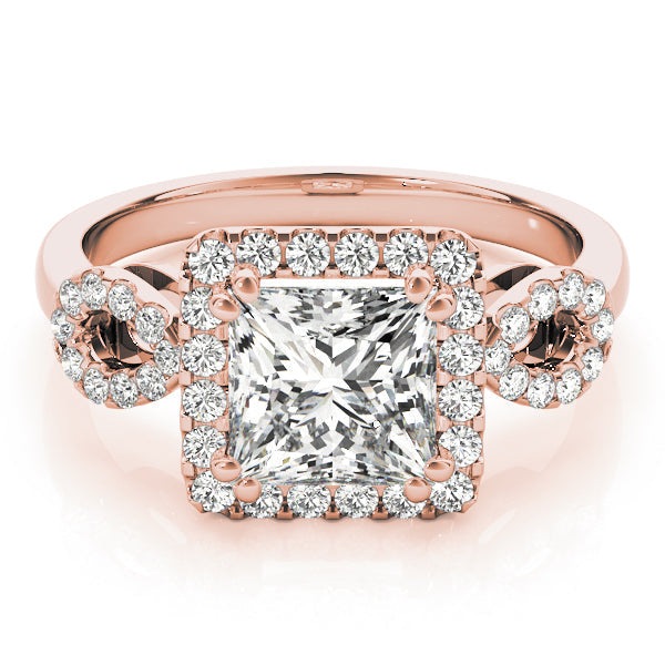 Enchanted Halo Princess Diamond Engagement Ring in 10K/14K gold and platinum with certified lab-grown or natural diamonds