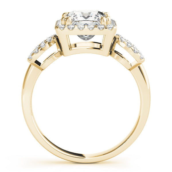 Enchanted Halo Princess Diamond Engagement Ring in 10K/14K gold and platinum with certified lab-grown or natural diamonds
