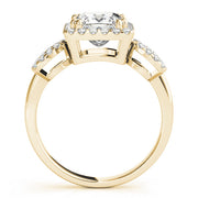 Enchanted Halo Princess Diamond Engagement Ring in 10K/14K gold and platinum with certified lab-grown or natural diamonds