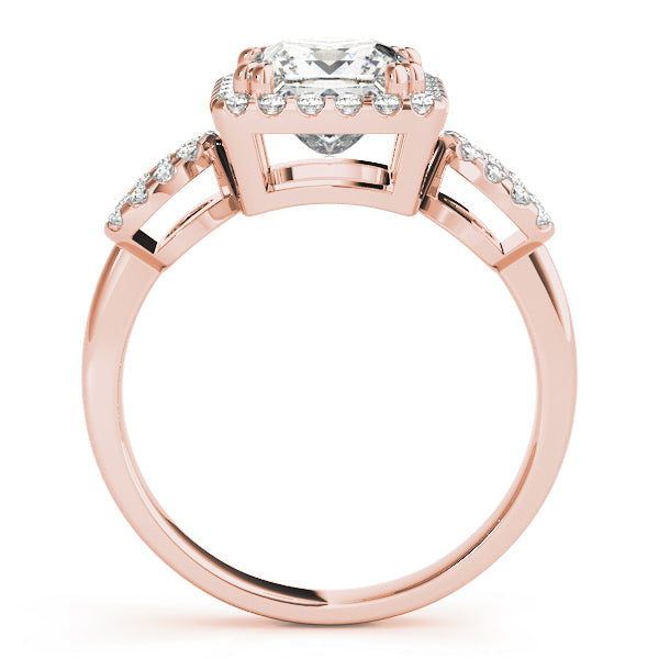 Enchanted Halo Princess Diamond Engagement Ring in 10K/14K gold and platinum with certified lab-grown or natural diamonds