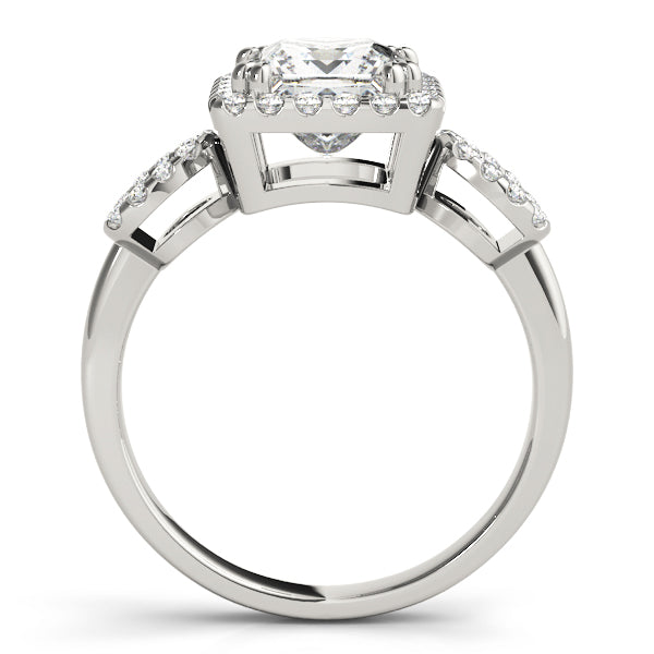 Enchanted Halo Princess Diamond Engagement Ring in 10K/14K gold and platinum with certified lab-grown or natural diamonds