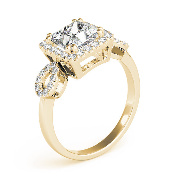Enchanted Halo Princess Diamond Engagement Ring in 10K/14K gold and platinum with certified lab-grown or natural diamonds