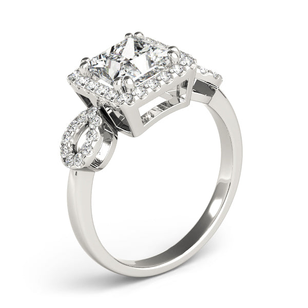 Enchanted Halo Princess Diamond Engagement Ring in 10K/14K gold and platinum with certified lab-grown or natural diamonds