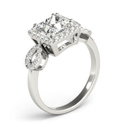 Enchanted Halo Princess Diamond Engagement Ring in 10K/14K gold and platinum with certified lab-grown or natural diamonds