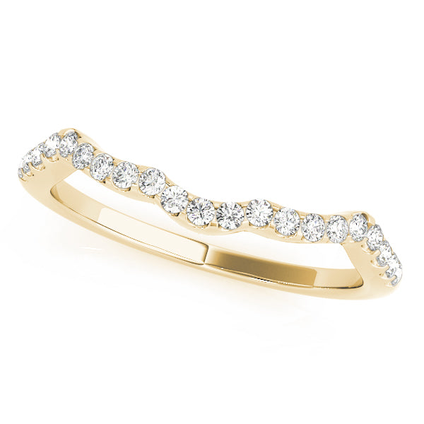 Prong Set Curved Half Eternity Ring in 10K/14K gold and platinum with certified lab-grown or natural diamonds