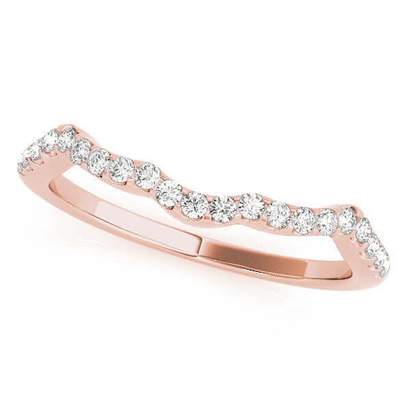 Prong Set Curved Half Eternity Ring in Gold & Platinum