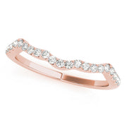 Prong Set Curved Half Eternity Ring in Gold & Platinum