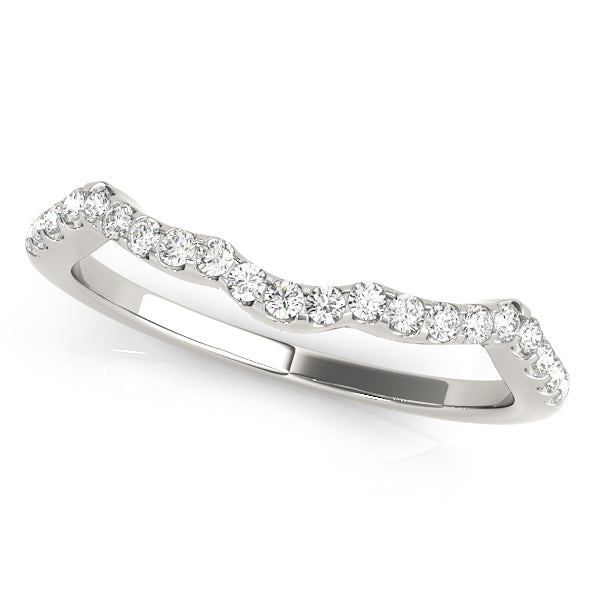 Prong Set Curved Half Eternity Ring in Gold & Platinum