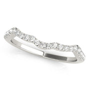Prong Set Curved Half Eternity Ring in Gold & Platinum