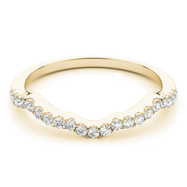 Prong Set Curved Half Eternity Ring in Gold & Platinum