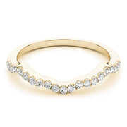 Prong Set Curved Half Eternity Ring in Gold & Platinum