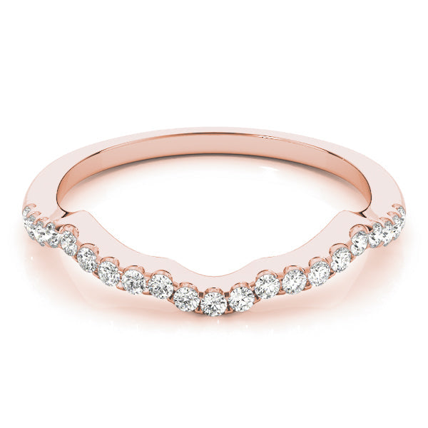 Prong Set Curved Half Eternity Ring in Gold & Platinum
