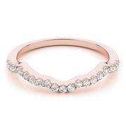Prong Set Curved Half Eternity Ring in Gold & Platinum
