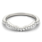 Prong Set Curved Half Eternity Ring in Gold & Platinum