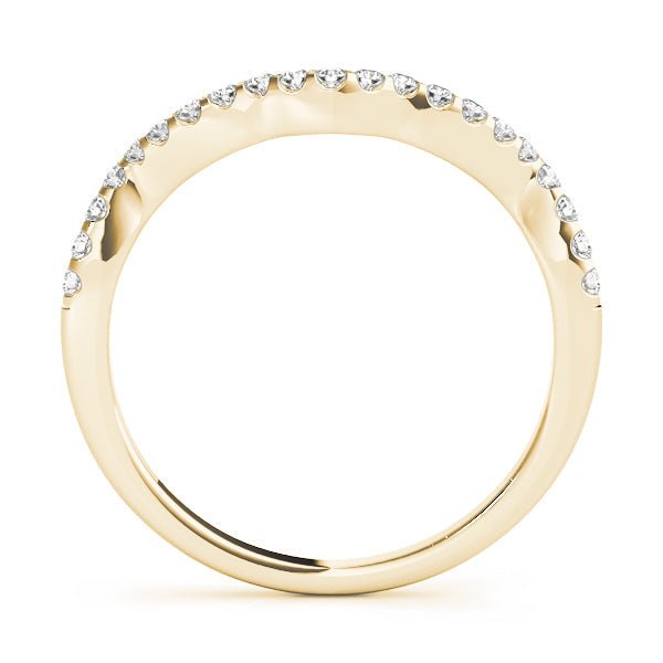Prong Set Curved Half Eternity Ring in Gold & Platinum