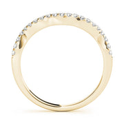 Prong Set Curved Half Eternity Ring in Gold & Platinum