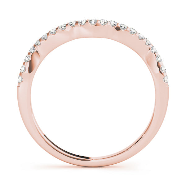 Prong Set Curved Half Eternity Ring in Gold & Platinum