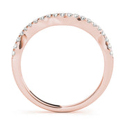 Prong Set Curved Half Eternity Ring in Gold & Platinum