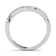 Prong Set Curved Half Eternity Ring in Gold & Platinum