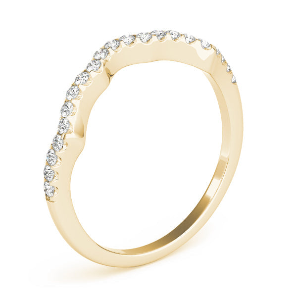 Prong Set Curved Half Eternity Ring in Gold & Platinum