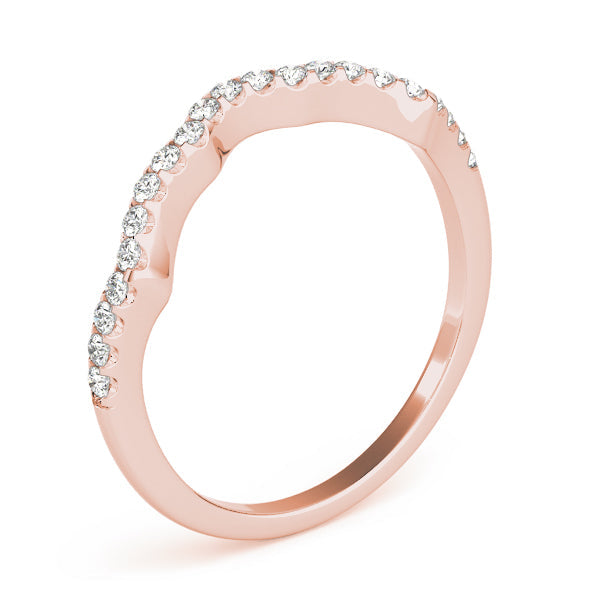 Prong Set Curved Half Eternity Ring in Gold & Platinum