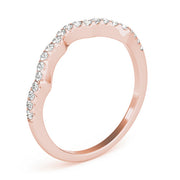 Prong Set Curved Half Eternity Ring in Gold & Platinum