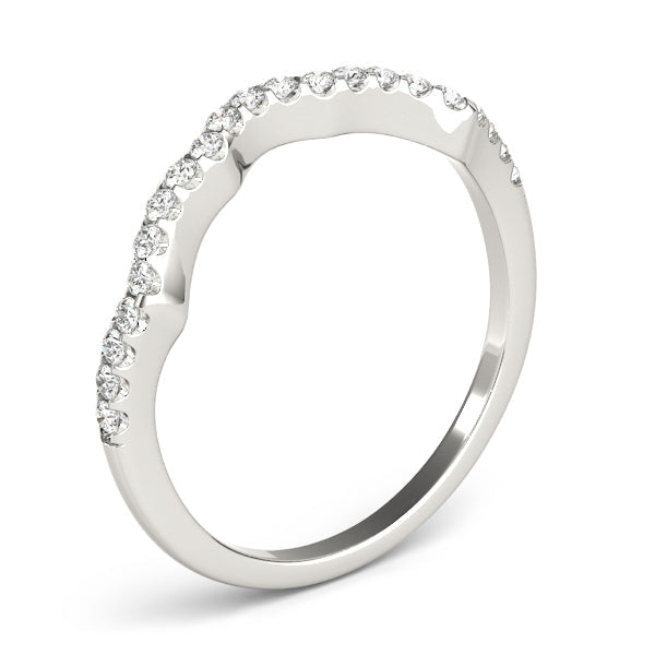 Prong Set Curved Half Eternity Ring in Gold & Platinum