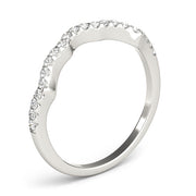 Prong Set Curved Half Eternity Ring in Gold & Platinum