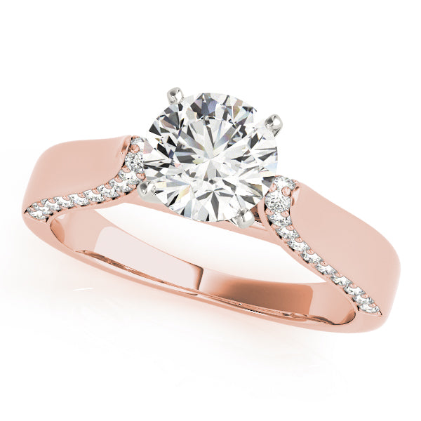 Devoted Remounts Any Shape Round Diamond Engagement Ring in 10K/14K gold and platinum with certified lab-grown or natural diamonds