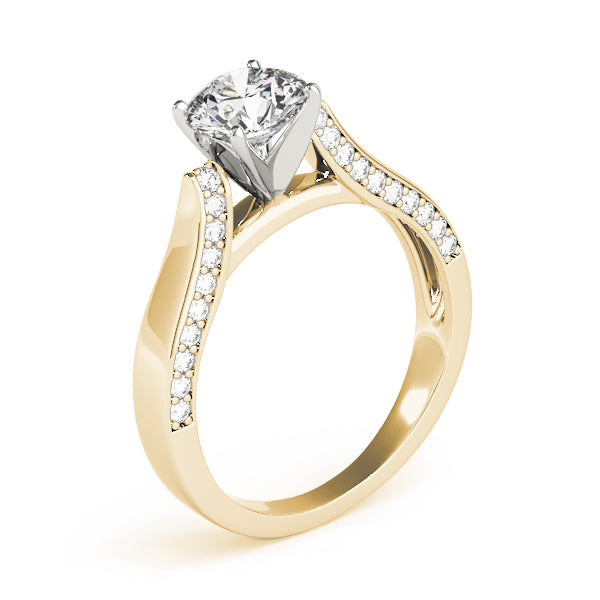Devoted Remounts Any Shape Round Diamond Engagement Ring in 10K/14K gold and platinum with certified lab-grown or natural diamonds