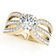 Adored Multi-Row Round Diamond Engagement Ring in 10K/14K gold and platinum with certified lab-grown or natural diamonds